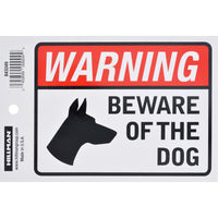 Hillman English White Beware Decal 4 in. H X 6 in. W (Pack of 6)