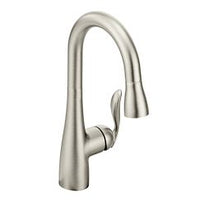 Spot resist stainless one-handle high arc pulldown bar faucet