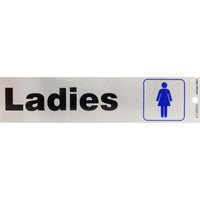 Hillman English Silver Restroom Decal 2 in. H X 8 in. W (Pack of 6)