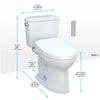 TOTO® Drake® WASHLET®+ Two-Piece Elongated 1.28 GPF TORNADO FLUSH® Toilet with Auto Flush, Cotton White - MW7763046CEGA#01