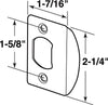 Prime-Line 2-1/4 in. H X 1-5/8 in. L Satin Nickel Gray Steel Latch Strike Plate