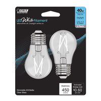 Feit Enhance A15 E26 (Medium) Filament LED Bulb Daylight 40 Watt Equivalence 2 pk