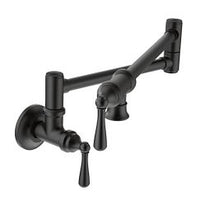 Matte black two-handle kitchen faucet