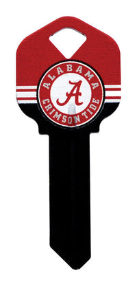 Hillman Alabama Crimson Tide Painted Key House/Office Universal Key Blank Single sided (Pack of 6)