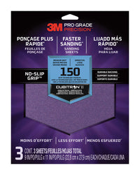 3M Pro Grade Precision 11 in. L X 9 in. W 150 Grit Ceramic Sanding Sheet 3 pk