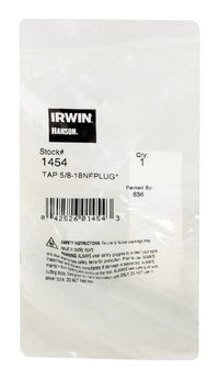 Irwin Hanson High Carbon Steel SAE Fraction Tap 5/8 in. 1 pc