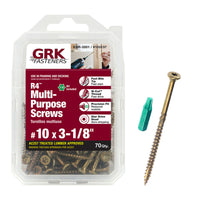 GRK Fasteners R4 No. 10 X 3-1/8 in. L Star Coated Multi-Purpose Screws 70 pk