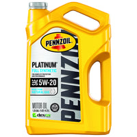 Pennzoil Platinum 5W-20 Gasoline Synthetic Motor Oil 5 qt 1 pk (Pack of 3)