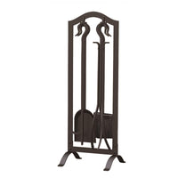 Panacea Black Antique Steel Fireplace Tool Set (Pack of 2)