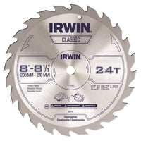 Irwin 8-1/4 in. D X 5/8 in. Classic Carbide Circular Saw Blade 24 teeth 1 pk