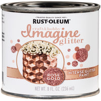 Rust-Oleum Imagine Glitter Rose Gold Water-Based Glitter Paint Interior 50 g/L 8 oz (Pack of 4)