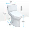 TOTO® Drake® WASHLET®+ Two-Piece Elongated 1.6 GPF Universal Height TORNADO FLUSH® Toilet with Auto Flush, 10 Inch Rough-In, Cotton White - MW7763056CSFGA.10#01