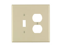 Leviton Ivory 2 gang Thermoset Plastic Duplex/Toggle Wall Plate 1 pk