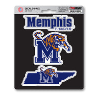 University of Memphis 3 Piece Decal Sticker Set