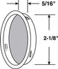 Prime-Line 2.13 in. L Satin Nickel Silver Steel Round Mortise Pull