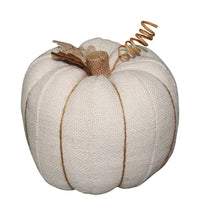 BURLAP PUMPKIN MED IVORY (Pack of 4)