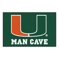 University of Miami Man Cave Rug - 19in. x 30in.