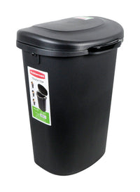 Rubbermaid 13 gal. Black Touch Top Wastebasket (Pack of 4)