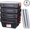 Rubbermaid ActionPacker 12.1 in. H x 14.1 in. W x 20 in. D Stackable Storage Tote (Pack of 4)