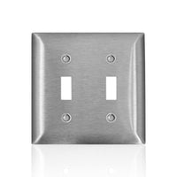 Leviton C-Series Satin Silver 2 gang Stainless Steel Toggle Wall Plate 1 pk