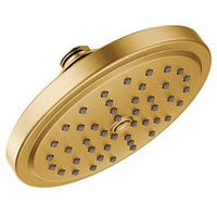 Brushed gold one-function 7" diameter spray head rainshower