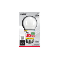 Satco A19 E26 (Medium) LED Bulb Warm White 60 Watt Equivalence (Pack of 6)