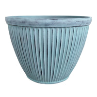 Southern Patio 15 in. D Resin Westland Patio Planter Patina Blue