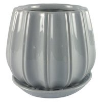 Trendspot Contour 6 in. D Ceramic Planter Gray (Pack of 2)