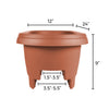 Bloem 24 in. H x 24 in. W Resin Deck rail Deck Rail Planter Terracotta Clay (Pack of 10)