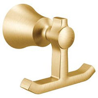 BRUSHED GOLD DOUBLE ROBE HOOK