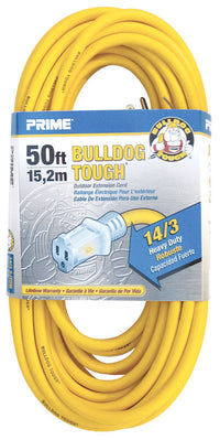 Prime Bulldog Tough Outdoor 50 ft. L Yellow Extension Cord 14/3 SJTOW