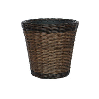 Infinity 13 in. H X 14 in. D Plastic Woven Wicker Planter Brown