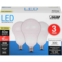 Feit Electric A1540c85010kled 5 Watt E12 A15 Daylight Led Non-Dimmable Light Bulbs 3 Count