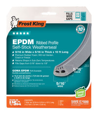 Frost King Gray EPDM Rubber Foam Weather Seal For Doors and Windows 10 ft. L X 0.32 in.