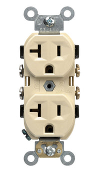 Leviton 20 amps 125 V Duplex Ivory Outlet 5-20R 1 pk