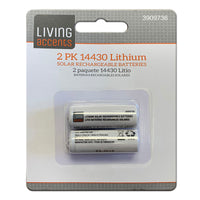 Living Accents Lithium Phosphate 14430 3.2 volt Solar Rechargeable Battery 2 pk