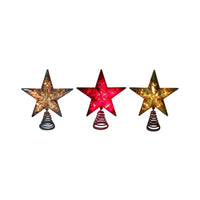 Celebrations Christmas Star Tree Topper Assorted Plastic 8.5 inch 1 pk (Pack of 6)