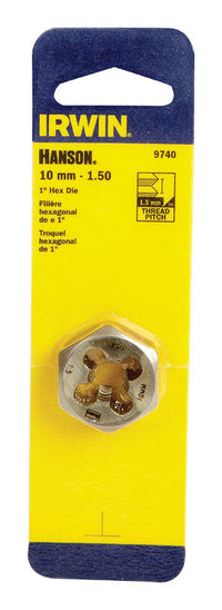 Irwin Hanson High Carbon Steel Metric Hexagon Die 10 - 1.50 mm 1 pc