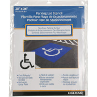 Hillman English White Handicap Parking Lot Stencil 28 in. H X 36 in. W