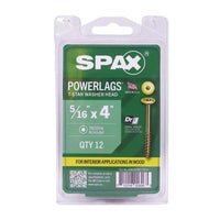 SPAX PowerLags 5/16 in. X 4 in. L Washer Yellow Zinc Carbon Steel Lag Screw 12 pk