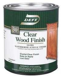 Deft Gloss Clear Water-Based Acrylic Finish and Sealer 1 qt. (Pack of 4)