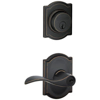 Schlage Accent Aged Bronze Lever and Single Cylinder Deadbolt 1-3/4 in.