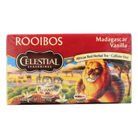 Celestial Seasonings Red Tea Caffeine Free Madagascar Vanilla - 20 Tea Bags - Case of 6