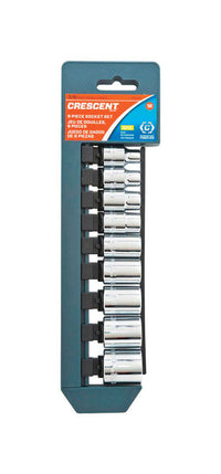 Crescent Assorted Sizes X 3/8 in. drive SAE 12 Point Socket Set 9 pc