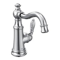 Chrome one-handle high arc bathroom faucet