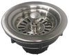 LDR 3-1/2 in. D Stainless Steel Plastic Sink Strainer Black/Silver