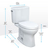 TOTO® Drake® II Two-Piece Elongated 1.28 GPF Universal Height Toilet with CEFIONTECT and SS124 SoftClose Seat, WASHLET+ Ready, Cotton White - MS454124CEFG#01