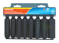 Crescent Assorted in. X 1/2 in. drive Metric 6 Point Deep Impact Socket Set 8 pc