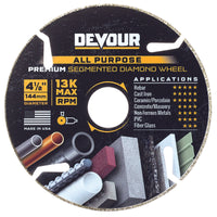 NuTek DEVOUR 4-1/2 in. D Diamond Segmented Cutting Wheel