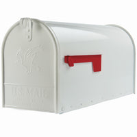 Gibraltar Mailboxes Elite Classic Galvanized Steel Post Mount White Mailbox